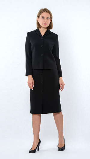 Костюм с юбкой чёрный