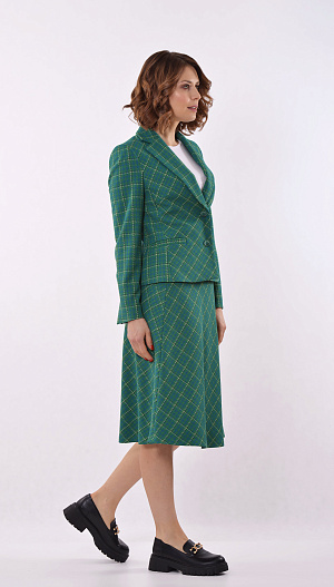 Костюм зеленый с юбкой