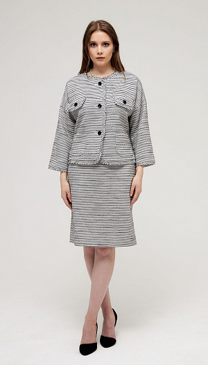 Костюм из хлопка ч/б в полоску