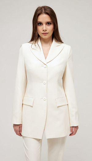 Костюм брючный молочный